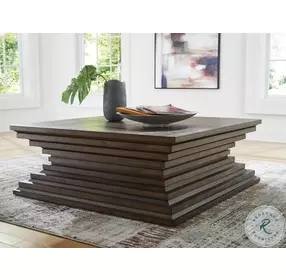 Hannodream Warm Brown Square Cocktail Table