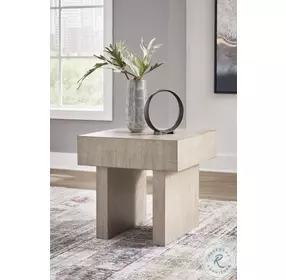 Jorlaina Light Grayish Brown Square End Table