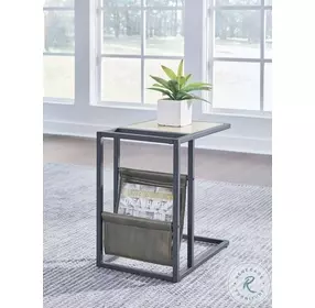 Freslowe Light Brown And Black Chairside Table