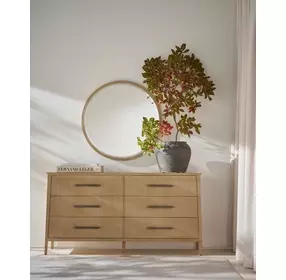 Balboa Coastal Gray Round Wall Mirror