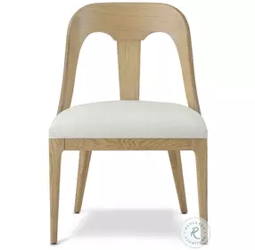 Essence Blonde And Marshmallow Performance Fabric Slat Back Dining Side Chair Set of 2