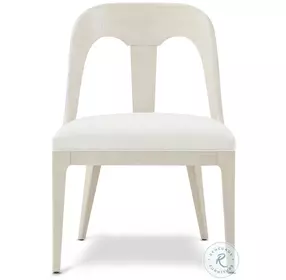 Essence Opal And Marshmallow Performance Fabric Slat Back Dining Side Chair Set of 2