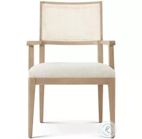 Catalina Dune And Natural Clear Lacquer Short Back Dining Arm Chair Set of 2