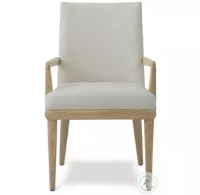 Essence Blonde And Marshmallow Performance Fabric Dining Arm Chair Set of 2