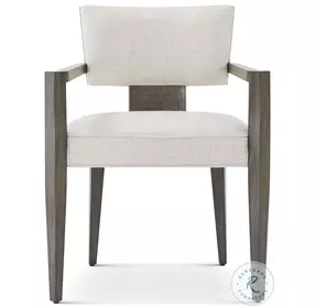 Hudson Pebble Grey Upholstered Dining Arm Chair