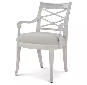 Provence Gray Upholstered Delphine Arm Chair Set of 2