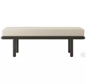 Repose Charcoal Oak 50" Upholstered End of Bed Bench