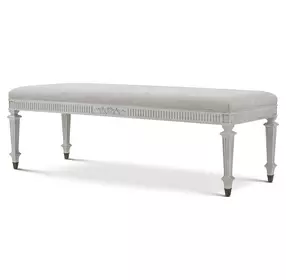 Provence Gray and Blanchette Upholstered Ciel Bed Bench