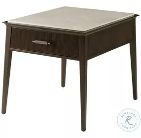 Lido Bistre 24" Drawer Rectangular Side Table