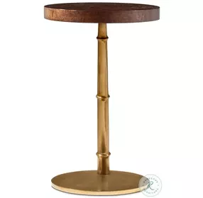 Kesden Pyramid Brown 14" Round Accent Table