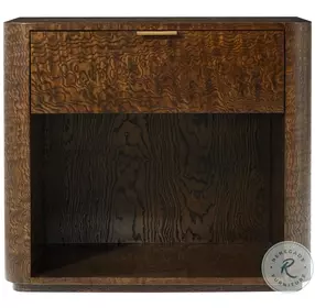Kesden Pyramid Brown 1 Drawer Nightstand