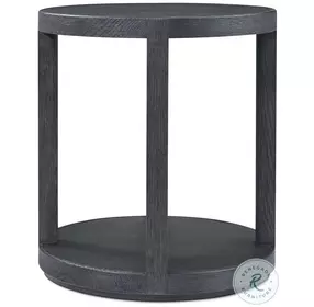 Maxwell Obsidian And Shagreen 22" Round Side Table