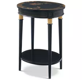 Brushwork Black and Gold Oval Harmony Lamp Table