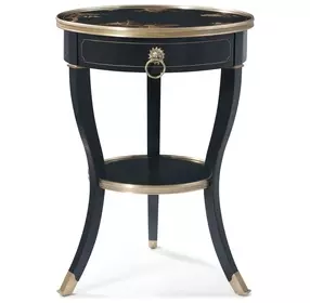 Brushwork Black and Gold Round Serenity Lamp Table