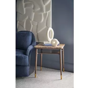 Spencer Green Park Fumed and Gold Square Marble Top Ashburton Place Side Table