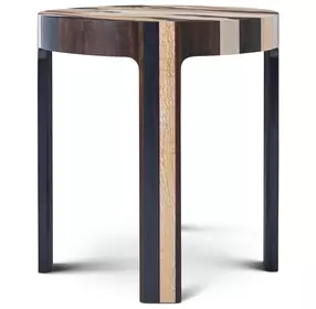 Orbis Pyramid Brown and Beige Round Converge Side Table