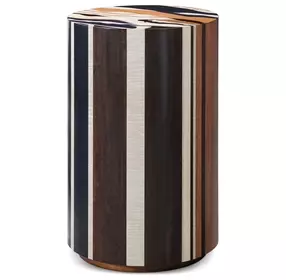Orbis Brown and Beige Round Striata Drink Table