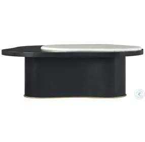TA Originals Black Lacquer Amorphous Free Form 50" Cocktail Table