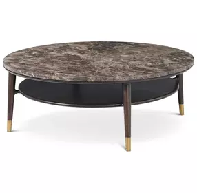 Spencer Green Park Fumed and Gold Round Marble Top Stratton Street Coffee Table
