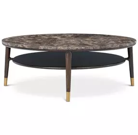 Spencer Green Park Fumed and Gold Round Marble Top Stratton Street Occasional Table Set