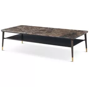 Spencer Green Park Fumed and Gold Rectangular Marble Top Stratton Street Coffee Table