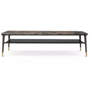 Spencer Green Park Fumed and Gold Rectangular Marble Top Stratton Street Occasional Table Set