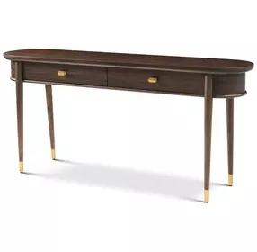 Spencer Green Park Fumed and Gold Oval Curzon Console Table
