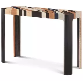 Orbis Pyramid Brown and Beige Rectangular Grainfall Nesting Console Table