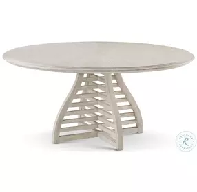 Breeze Sea Salt Slatted 64" Round Dining Room Set