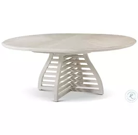 Breeze Sea Salt Slatted Extendable 60" Round Dining Room Set