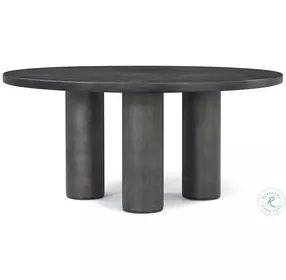 Maxwell Obsidian And Shagreen 64" Round Dining Table