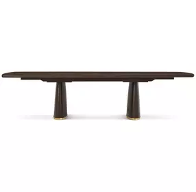 Spencer Green Park Fumed and Gallery Gold 128" Rectangular Hyde Park Extendable Dining Table