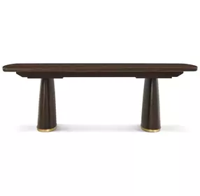 Spencer Green Park Fumed and Gallery Gold 128" Rectangular Hyde Park Extendable Dining Room Set