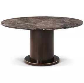 Spencer Green Park Fumed and Gallery Gold Round Marble Top Belgravia Dining Room Set