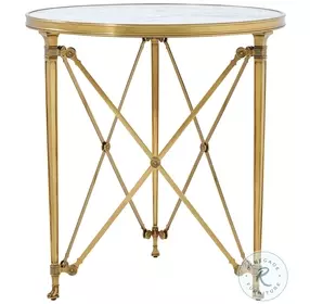 Spencer London Cannes Brass 28" Round Center Table