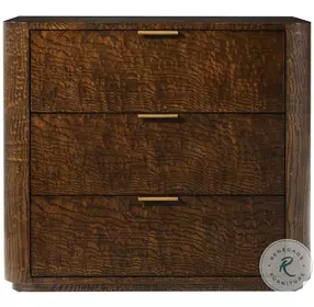 Kesden Pyramid Brown 3 Drawer Nightstand
