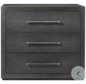 Maxwell Obsidian And Shagreen Large 3 Drawer Nightstand
