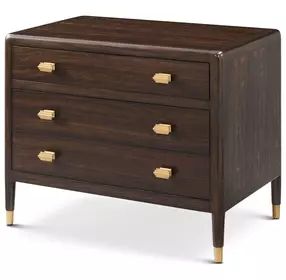 Spencer Green Park Fumed and Gold 3 Drawer Arlington Street Nightstand