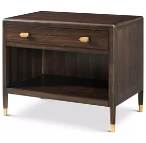 Spencer Green Park Fumed and Gold 1 Drawer Arlington Street Open Nightstand