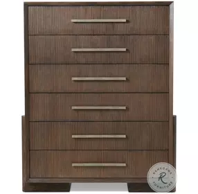 Urbane Campfire Tall 6 Drawer Dresser