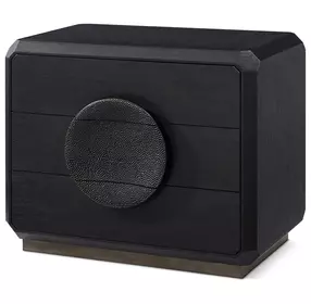 Spencer ST James Onyx and Deep Brown 3 Drawer Nightstand