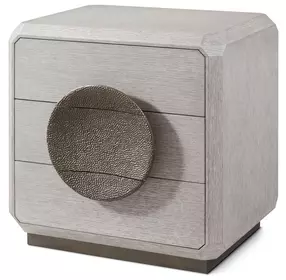 Spencer ST James Argento and Deep Brown 3 Drawer Small Nightstand