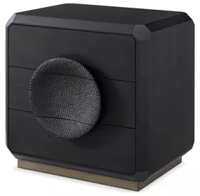 Spencer ST James Onyx and Deep Brown 3 Drawer Small Nightstand