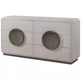 Spencer ST James Argento and Deep Brown 6 Drawer Dresser