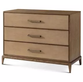 Coastal Tobacco 3 Drawer Mizner Bachelor's Chest with Wallpaper