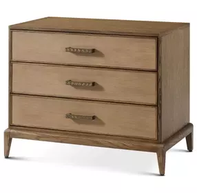 Coastal Tobacco 3 Drawer Worth Nightstand with Wallpaper