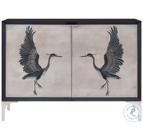 Origins Black Lacquer 1 Shelve Heron Chest