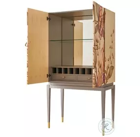Bouquet Multi Colored 2 Door Bar Cabinet