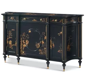 Brushwork Black and Gold 3 Door Emperor Sideboard