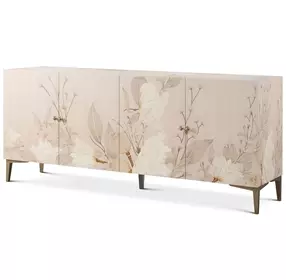 Bouquet Buttercream and Beige 4 Door Sideboard